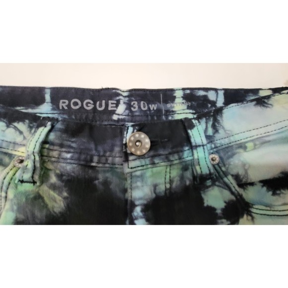 Ninth Hall Rogue Jeans Yellow Blue Green Tie Dye Denim Skinny Fit 30/32 - Picture 7 of 9